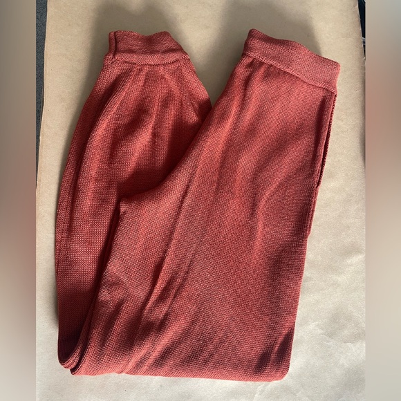 Free People high-rise joggers warm knit pants color rust/terracotta size XS NNT - Picture 10 of 10